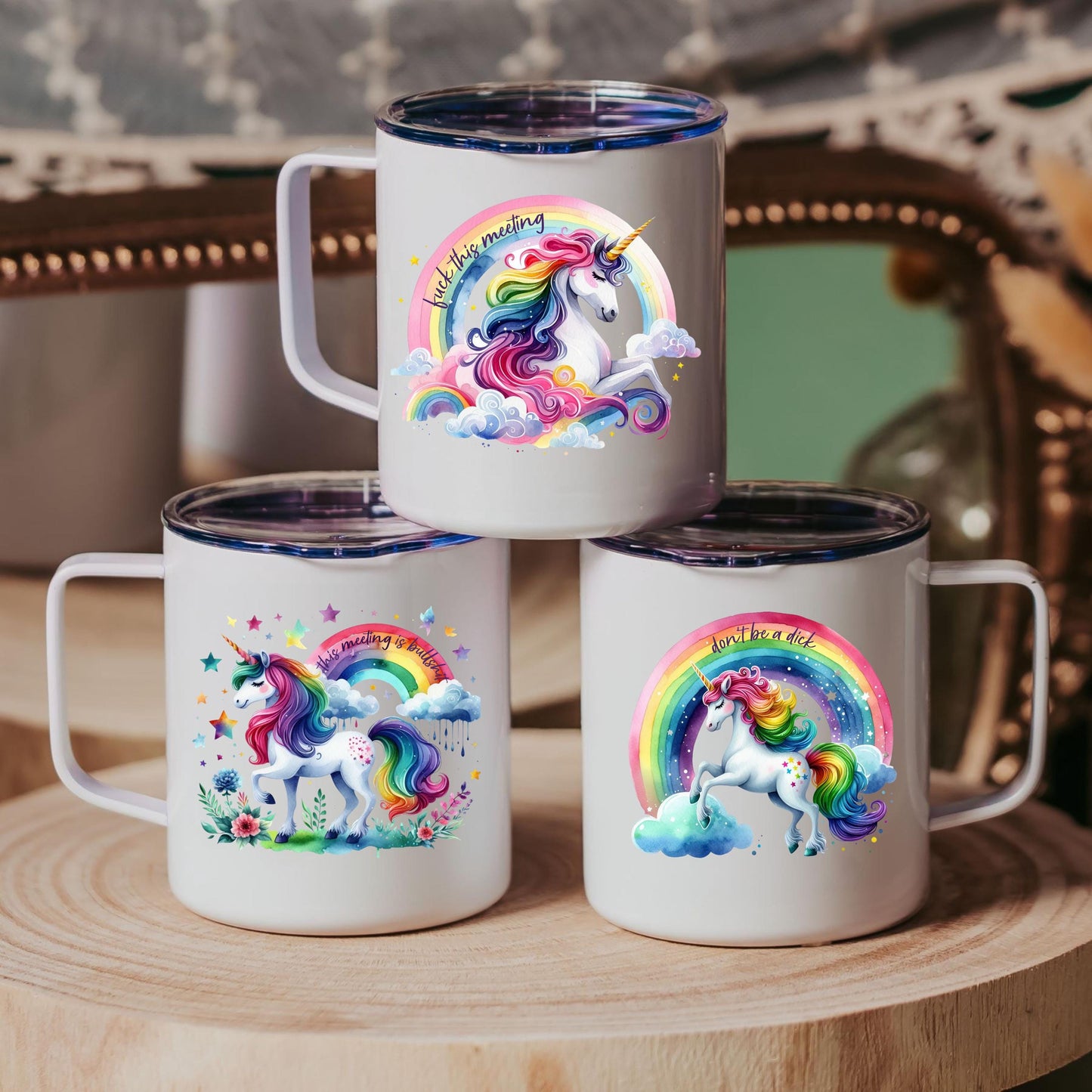 THIS MEETING IS BULLSHIT MAGICAL UNICORN TRAVEL COFFEE MUG