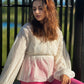 TONAL EMBROIDERED PEPLUM TOP WITH V-NECKLINE - S TO 2XL