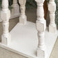 Distressed White Turned Wooden Open Lanterns, Set of Two