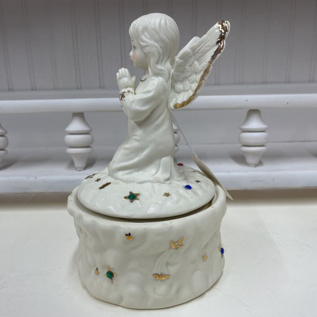 LARGE REVOLVING CHRISTMAS ANGEL MUSIC BOX-Thriftique Marketplace