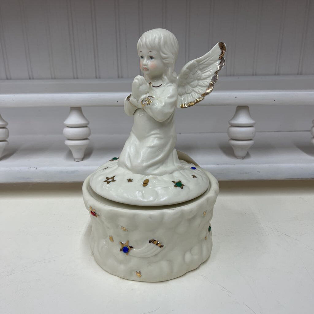 LARGE REVOLVING CHRISTMAS ANGEL MUSIC BOX-Thriftique Marketplace