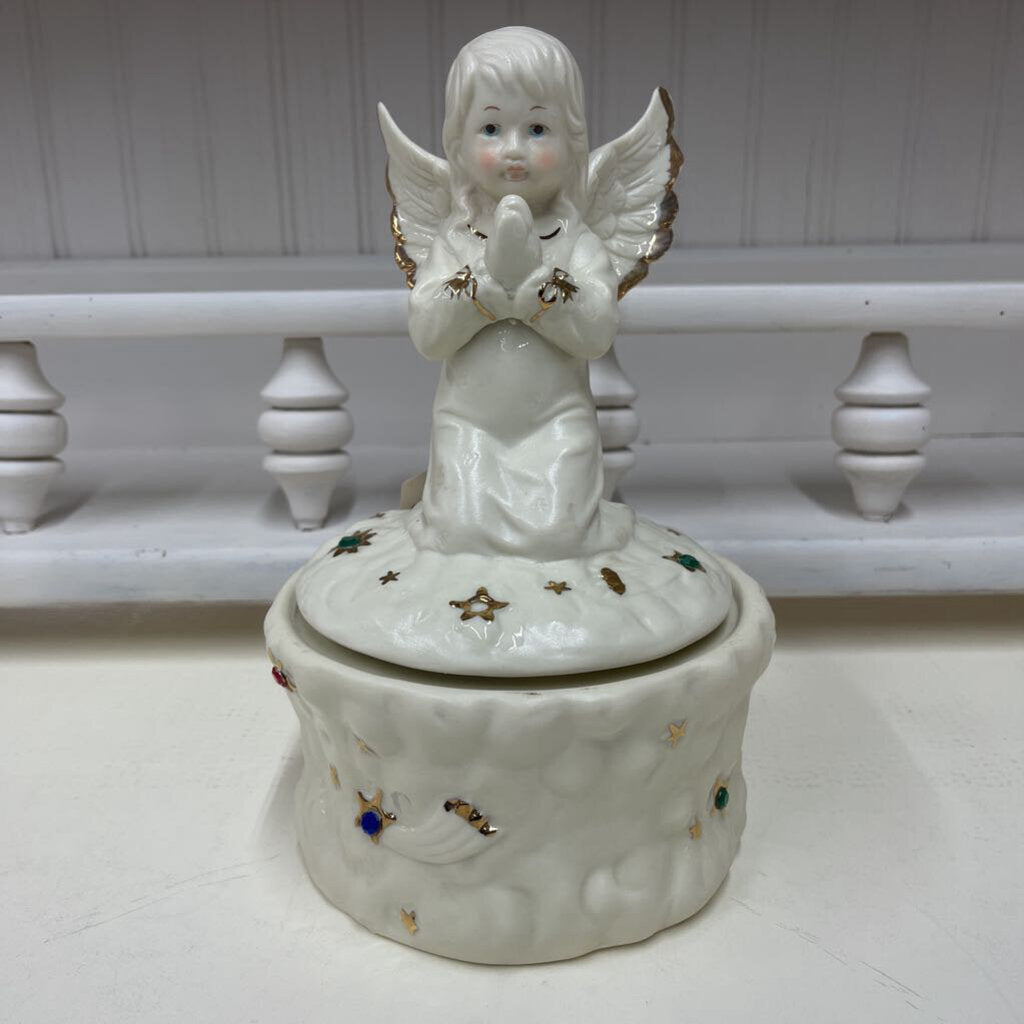 LARGE REVOLVING CHRISTMAS ANGEL MUSIC BOX-Thriftique Marketplace