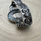 Large Western Faux Turquoise and White Buffalo Stretch Cuff Bracelet