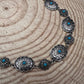 Linked Concho and Faux Turquoise Necklace - 18 inch + 3