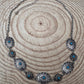 Linked Concho and Faux Turquoise Necklace - 18 inch + 3