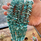 Long Blue Thick Genuine Turquoise Chips Necklace - 26 inch