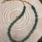 Long green chip turquoise with Orange Spiny Oyster necklace - 28 inch
