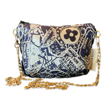 TRAVEL STAMPS VINTAGE SILK SCARF CROSSBODY BAG