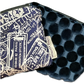 TRAVEL STAMPS VINTAGE SILK SCARF COFFEE RUN KEYCHAIN BAG