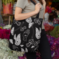 SPOOKY SPELLS, BATS AND MUSHROOMS HEAVY-DUTY CANVAS TOTE BAG