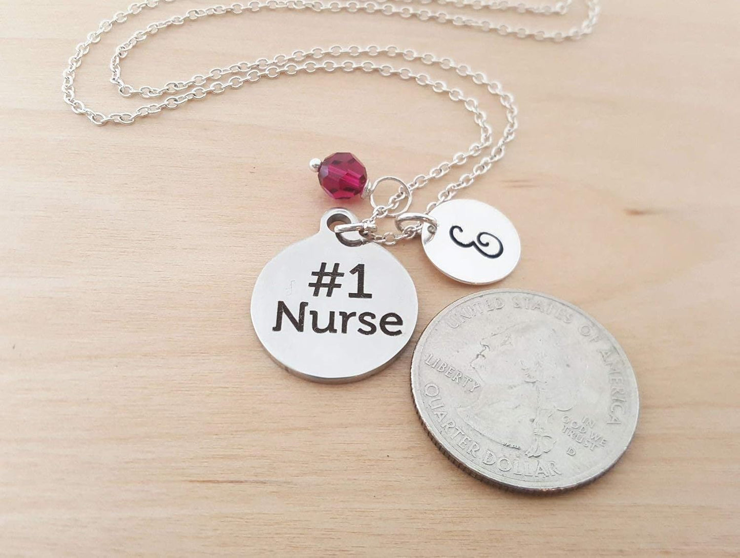 #1 NURSE CHARM PERSONALIZED STERLING SILVER NECKLACE