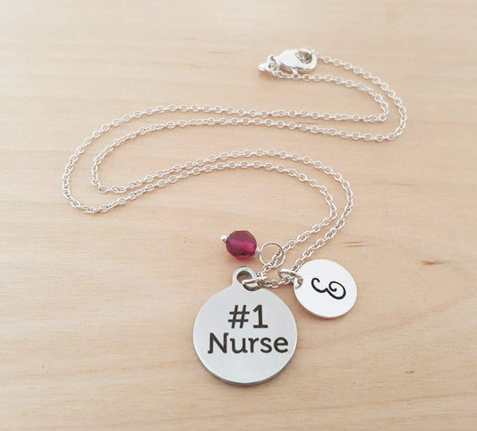 #1 NURSE CHARM PERSONALIZED STERLING SILVER NECKLACE