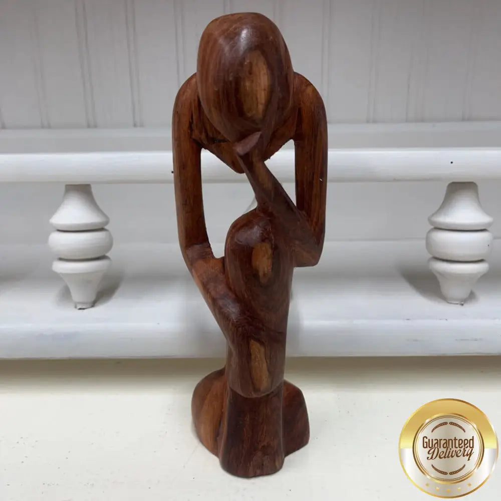 ONE CARVED THINKING MAN STATUE-Thriftique Marketplace