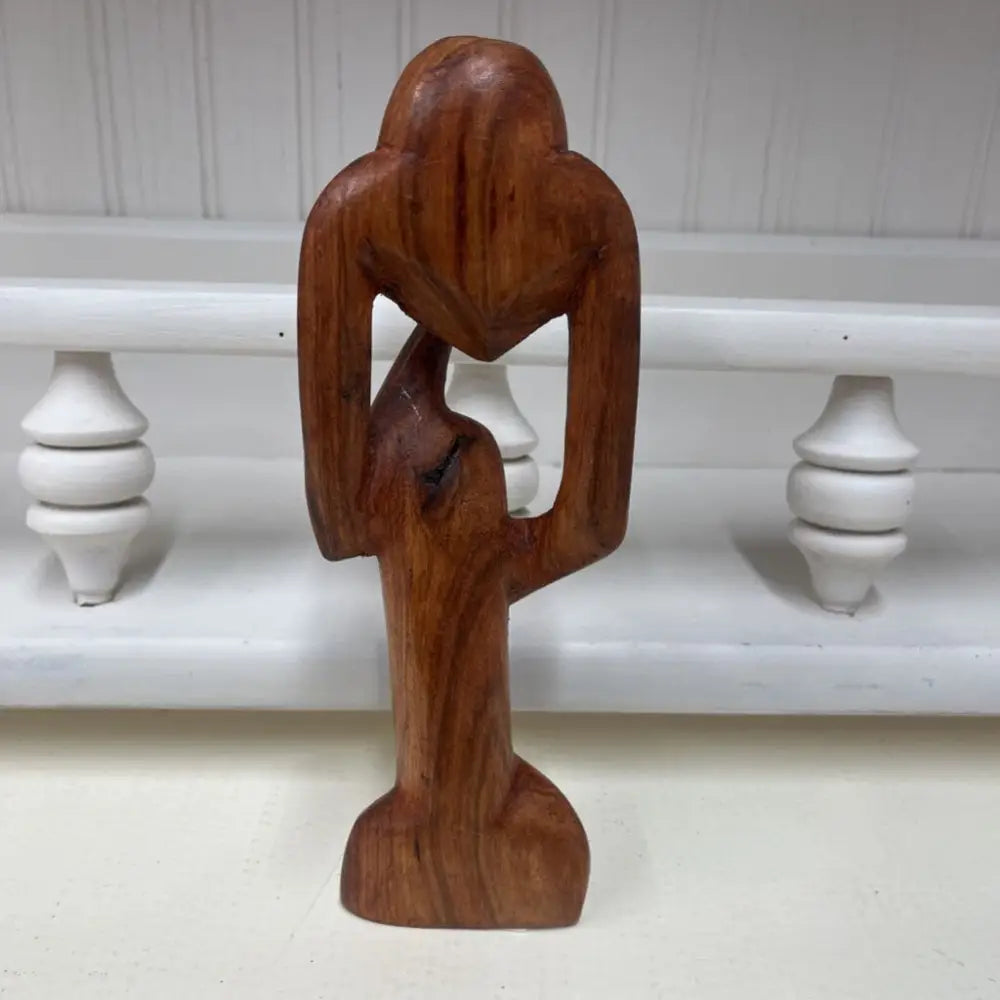 ONE CARVED THINKING MAN STATUE-Thriftique Marketplace