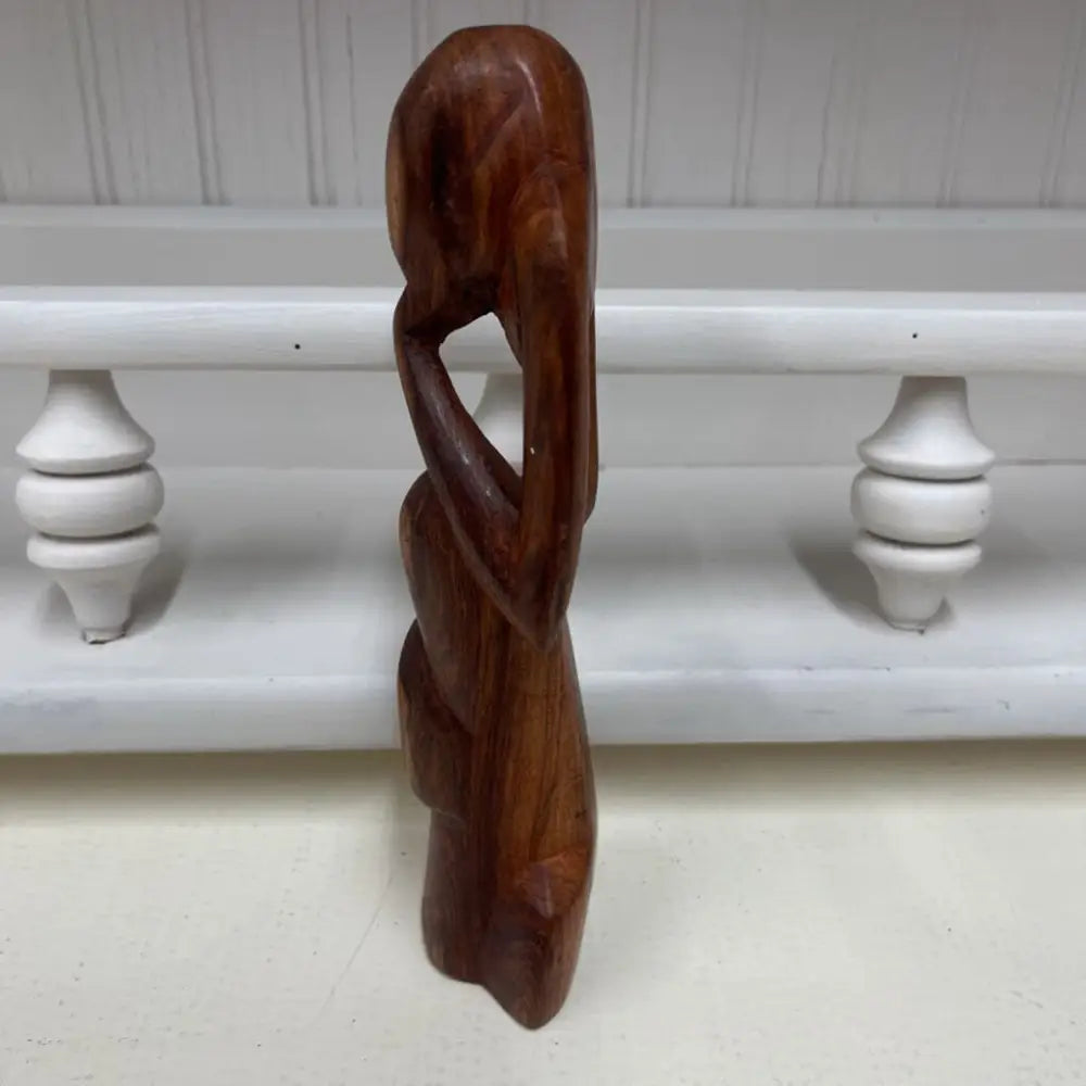 ONE CARVED THINKING MAN STATUE-Thriftique Marketplace