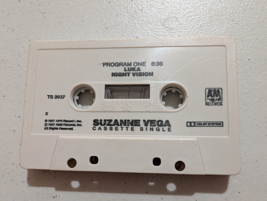 SUZANNE VEGA'S LUKA / NIGHT VISION, RELEASED IN 1987 BY A&M RECORDS - CASSETTE ONLY