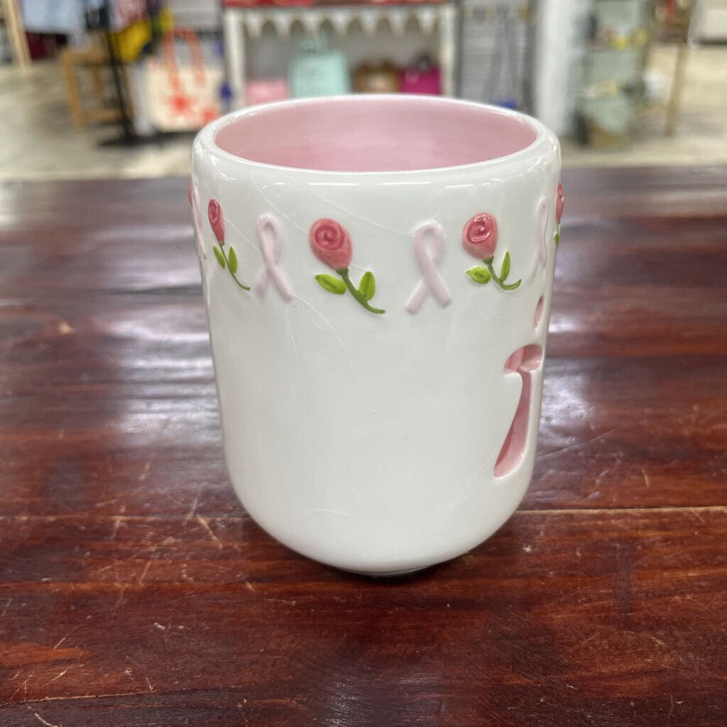 OVAL BREAST CANCER AWARENESS CATCH ALL-Thriftique Marketplace