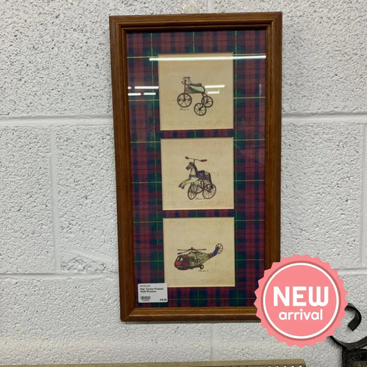 PAIR TARTAN FRAMED WALL PICTURES-Thriftique Marketplace