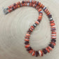 Purple and orange spiny oyster necklace - 22 inch