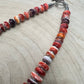 Purple and orange spiny oyster necklace - 22 inch