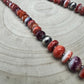 Purple and orange spiny oyster necklace - 22 inch