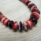 Purple and orange spiny oyster necklace - 22 inch