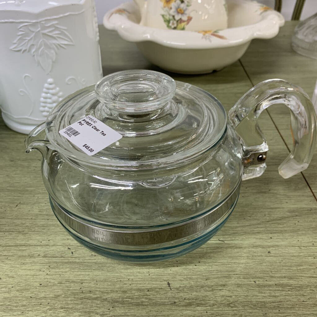 PYREX CLEAR TEA POT-Thriftique Marketplace