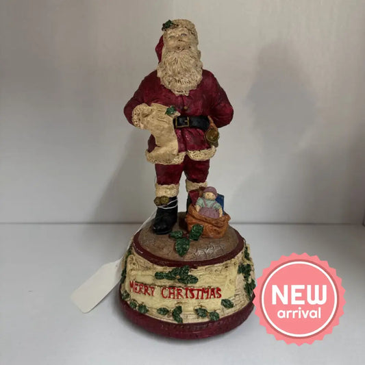 Red Coat Musical Santa Used Christmas