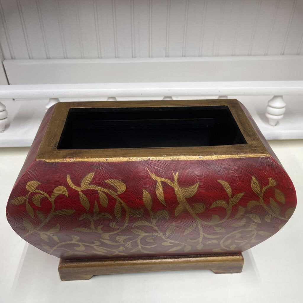 RED & GOLD WOODEN BOX-Thriftique Marketplace