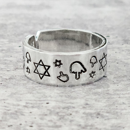 MAGEN DAVID MIDDLE FINGER RING
