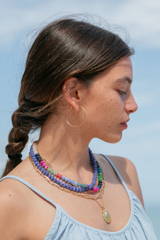 THIN GOLD HOOP EARRINGS - 3 SIZES - KEAKA
