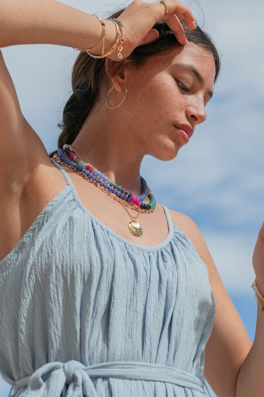 STATEMENT LARGE GOLD SEASHELL NECKLACE - KAIAPO