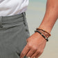 STRETCHY MEN'S UNISEX SILVER SANDALWOOD BRACELET - LANAKILA