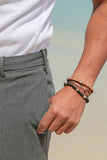 STRETCHY MEN'S UNISEX SILVER SANDALWOOD BRACELET - LANAKILA