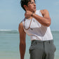 STRETCHY UNISEX MEN'S SANDALWOOD & PEARL BRACELET - KAHOLO