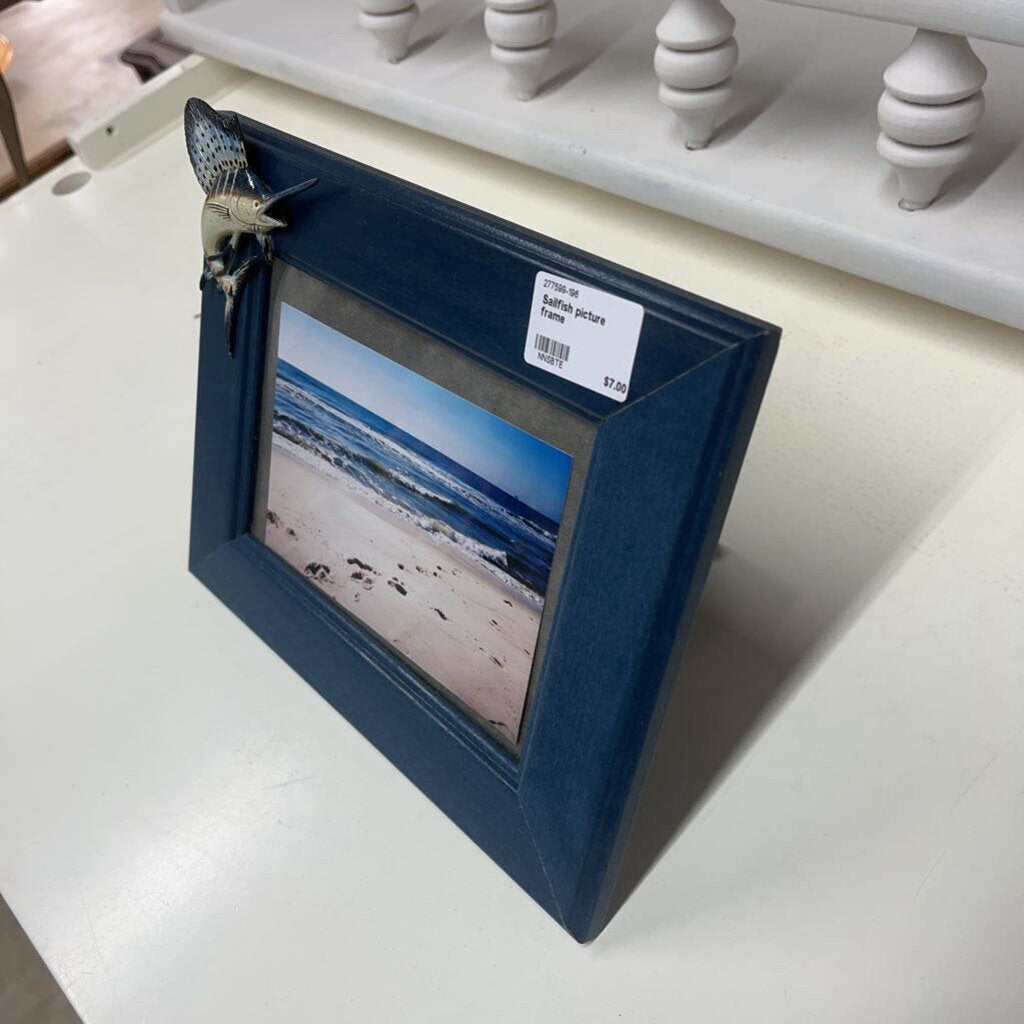 SAILFISH PICTURE FRAME-Thriftique Marketplace