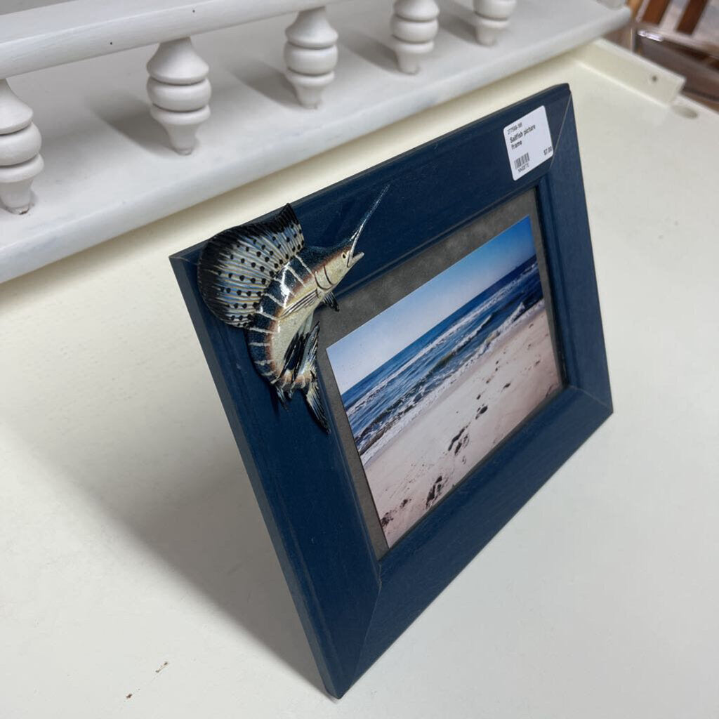 SAILFISH PICTURE FRAME-Thriftique Marketplace