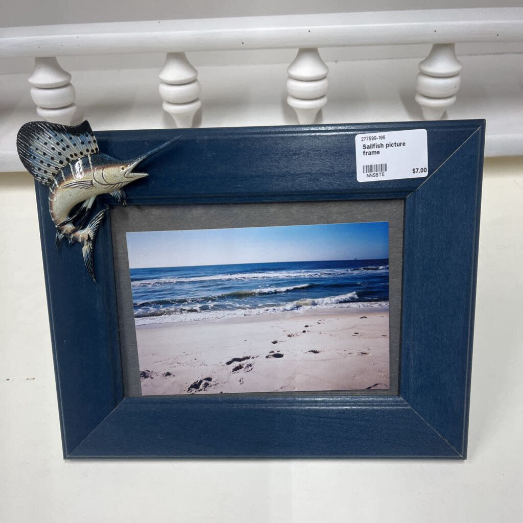 SAILFISH PICTURE FRAME-Thriftique Marketplace