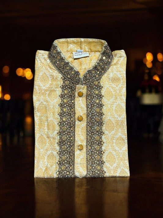TRADITIONAL BOYS EMBROIDERY WORK COTTON KURTA- 06