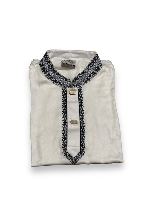 TRADITIONAL BOYS WHITE SOFT COTTON KURTA-02