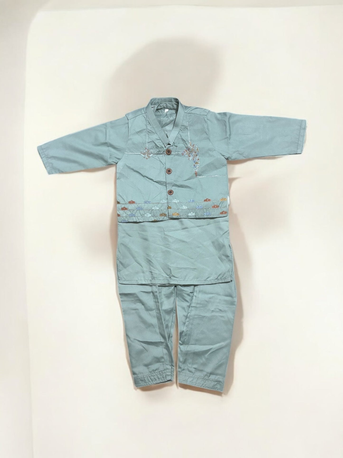 TRADITIONAL KURTA, PAJAMA AND COAT SET FOR BOYS - ETHNIC WEAR- 301