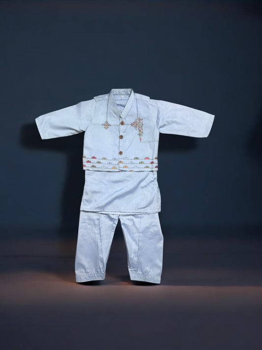 TRADITIONAL KURTA, PAJAMA AND COAT SET FOR BOYS - ETHNIC WEAR- 302