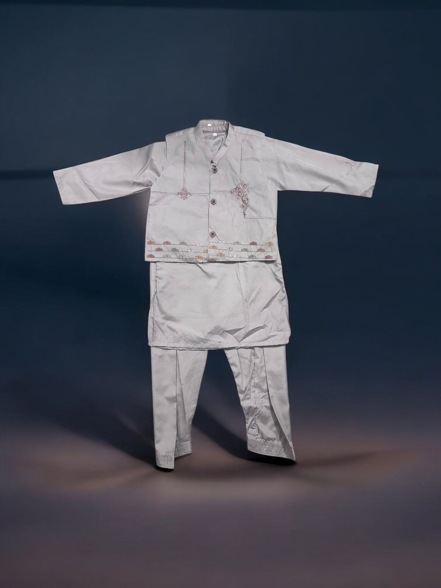 TRADITIONAL KURTA, PAJAMA AND COAT SET FOR BOYS - ETHNIC WEAR- 303