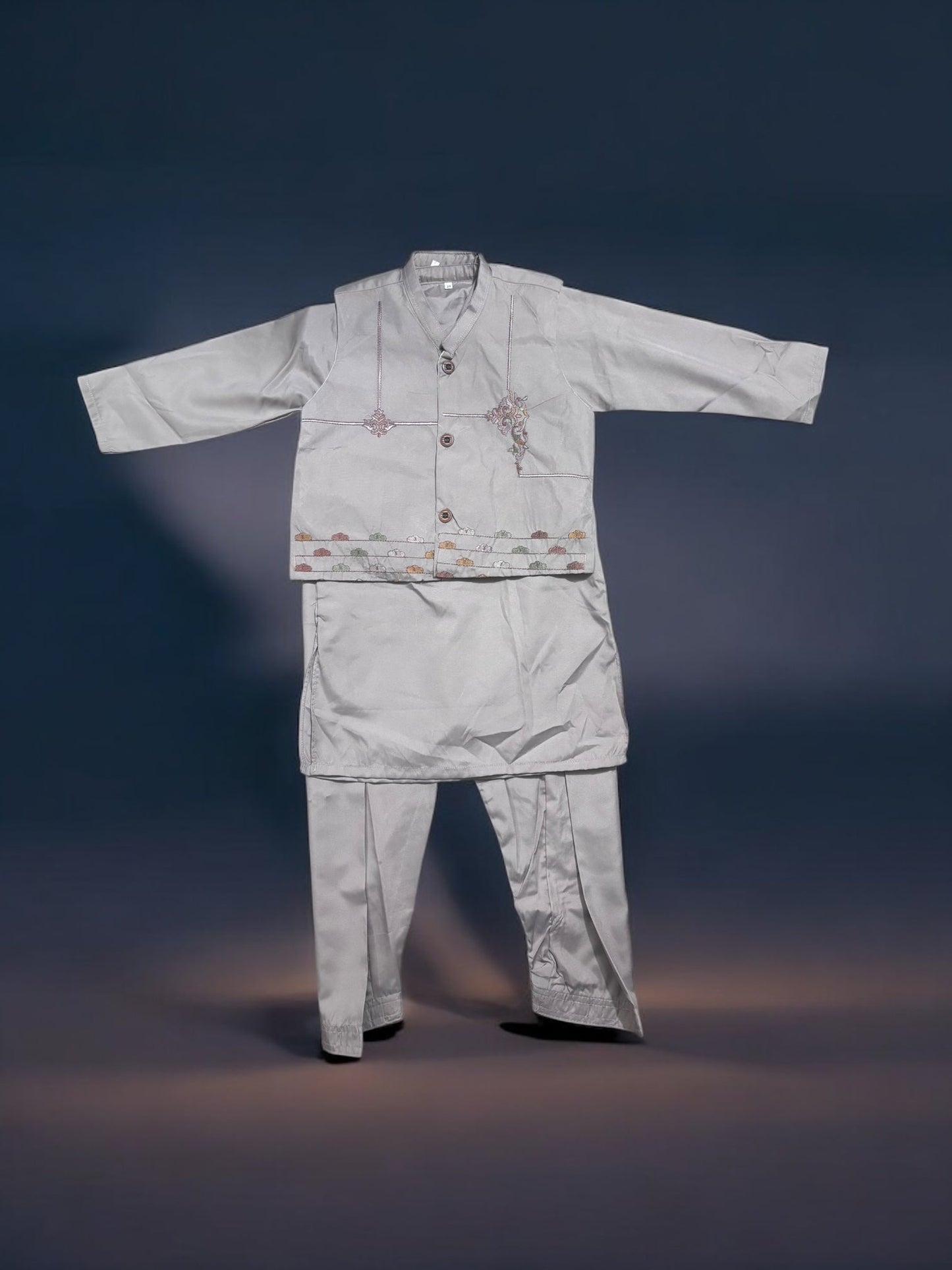 TRADITIONAL KURTA, PAJAMA AND COAT SET FOR BOYS - ETHNIC WEAR- 303