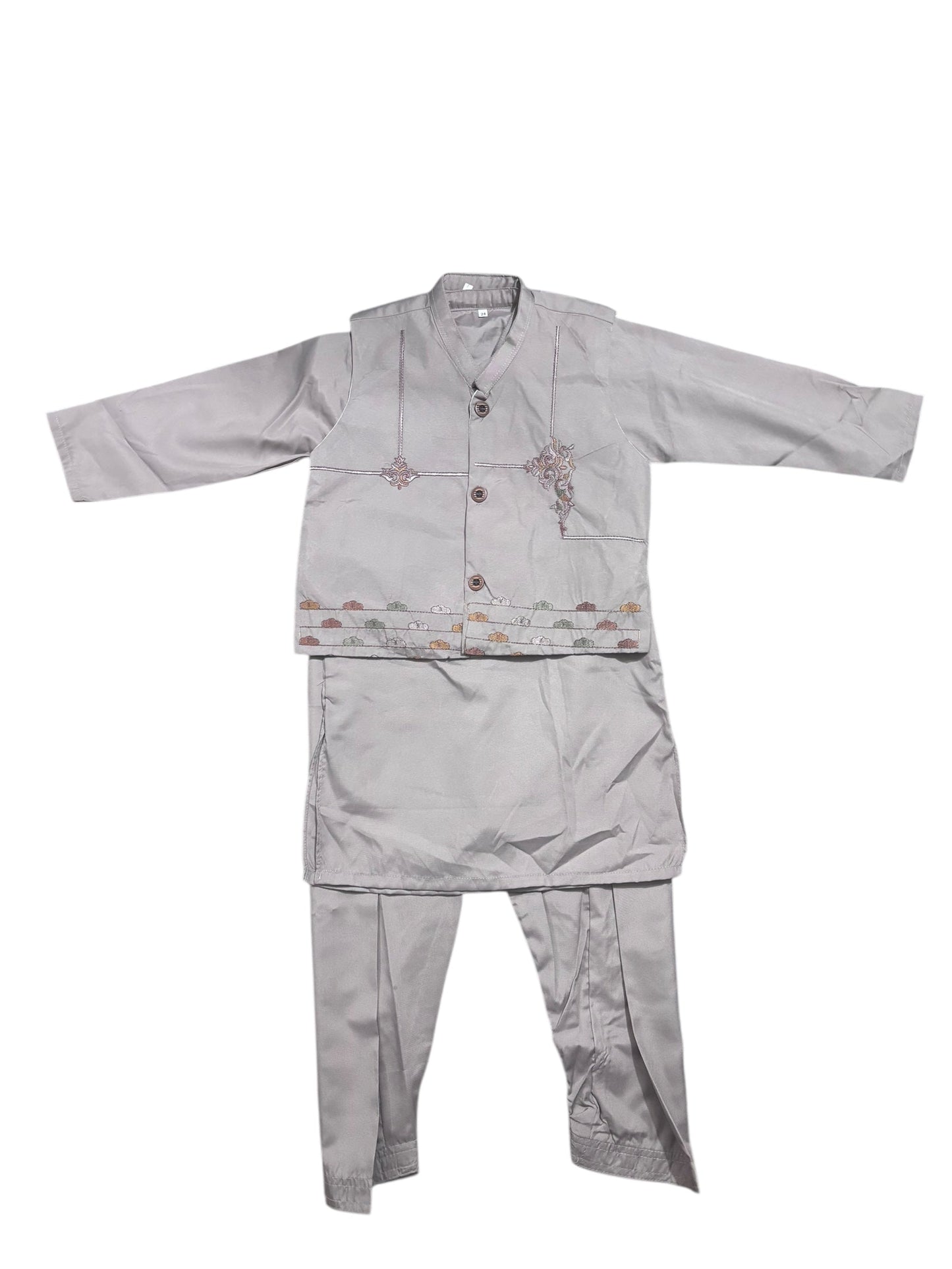 TRADITIONAL KURTA, PAJAMA AND COAT SET FOR BOYS - ETHNIC WEAR- 303