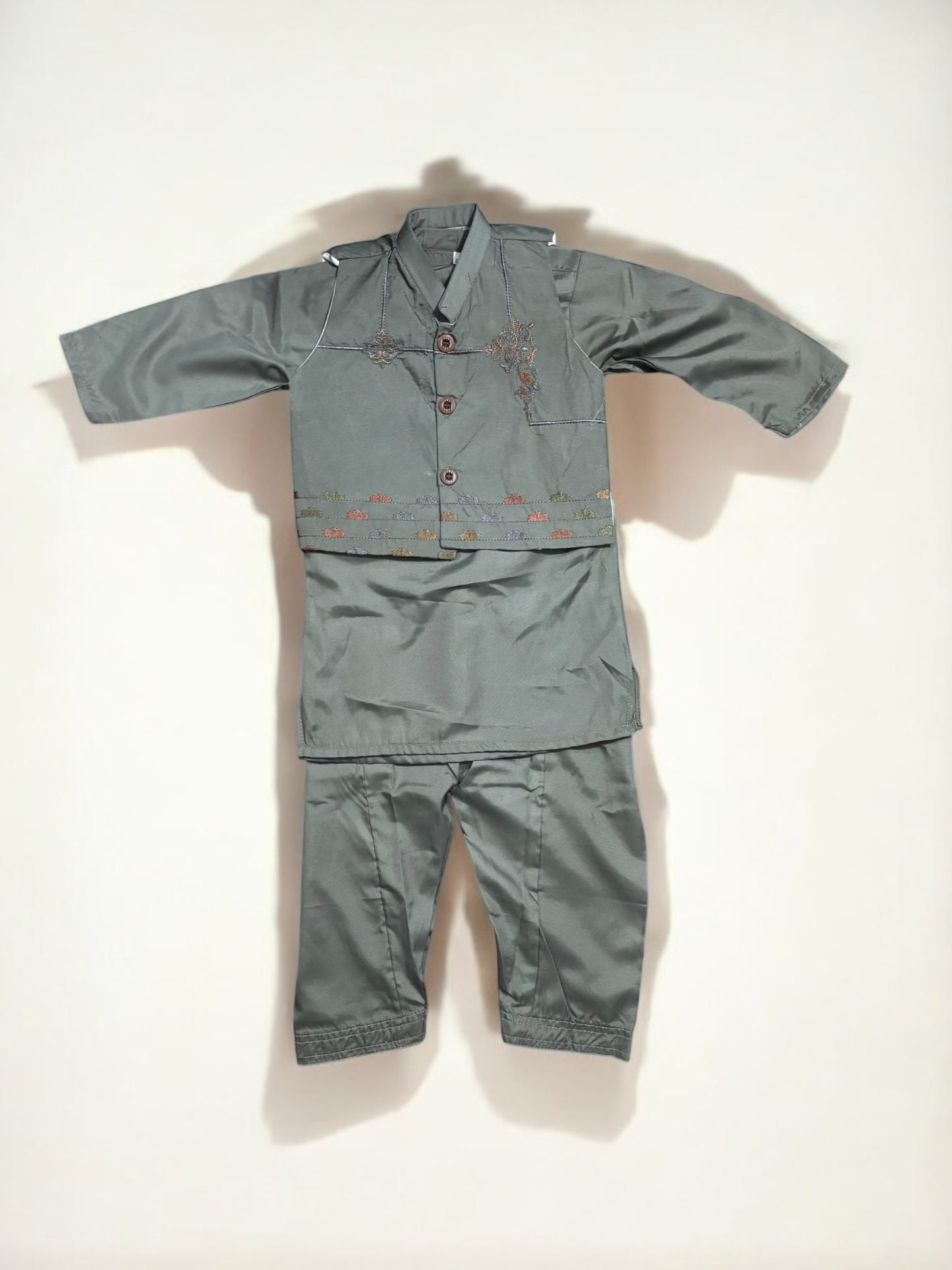 TRADITIONAL KURTA, PAJAMA AND COAT SET FOR BOYS - ETHNIC WEAR- 304