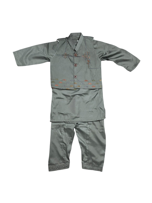 TRADITIONAL KURTA, PAJAMA AND COAT SET FOR BOYS - ETHNIC WEAR- 304