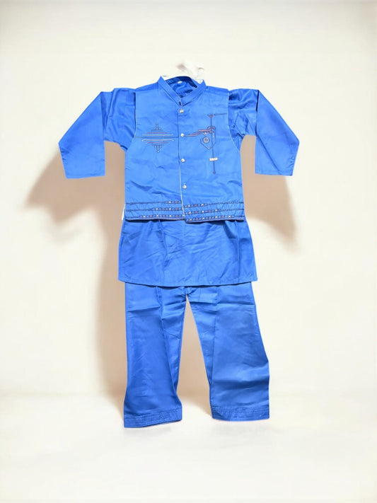 TRADITIONAL KURTA, PAJAMA AND COAT SET FOR BOYS - ETHNIC WEAR- 306