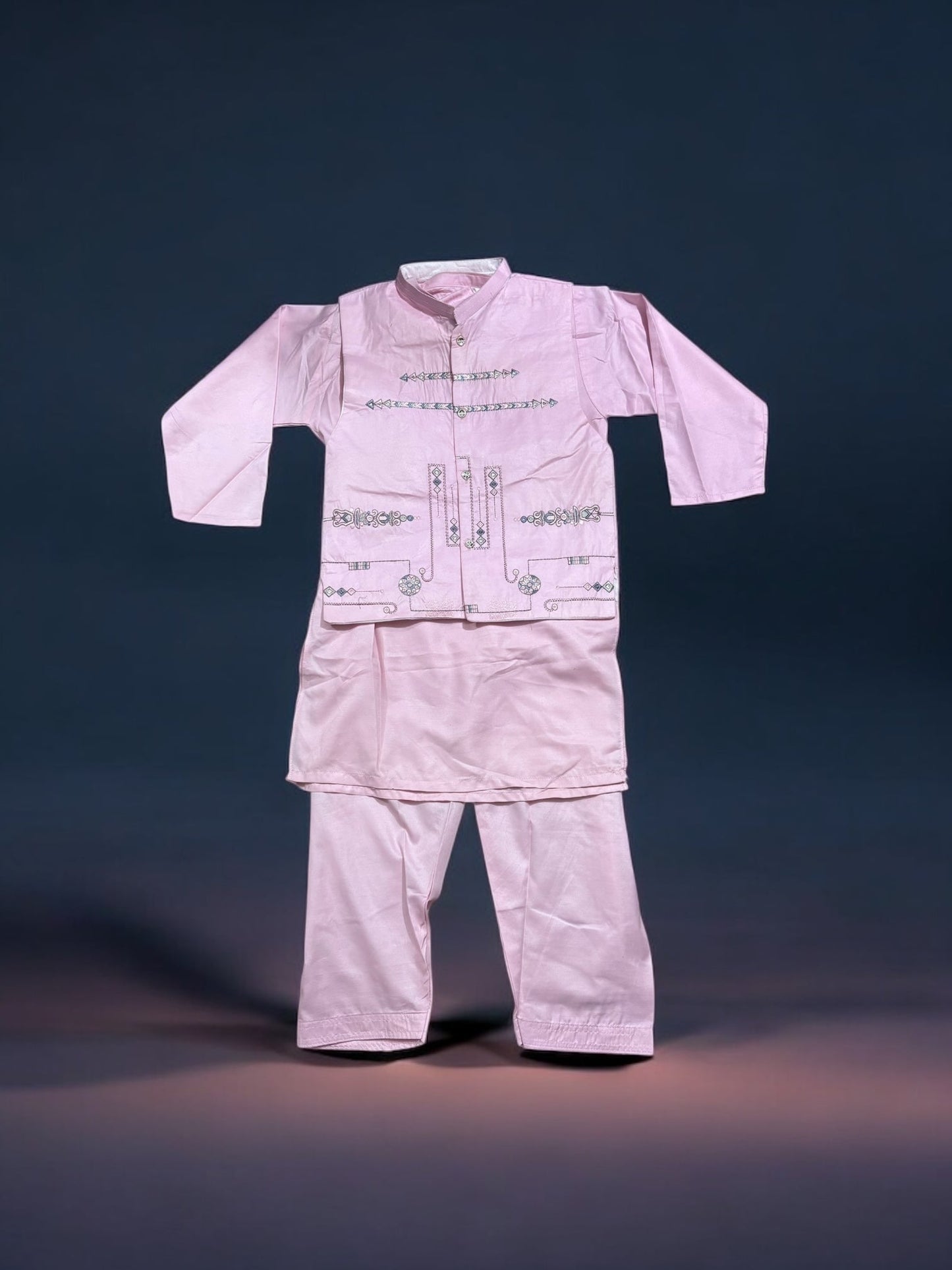 TRADITIONAL KURTA, PAJAMA AND COAT SET FOR BOYS - ETHNIC WEAR- 309