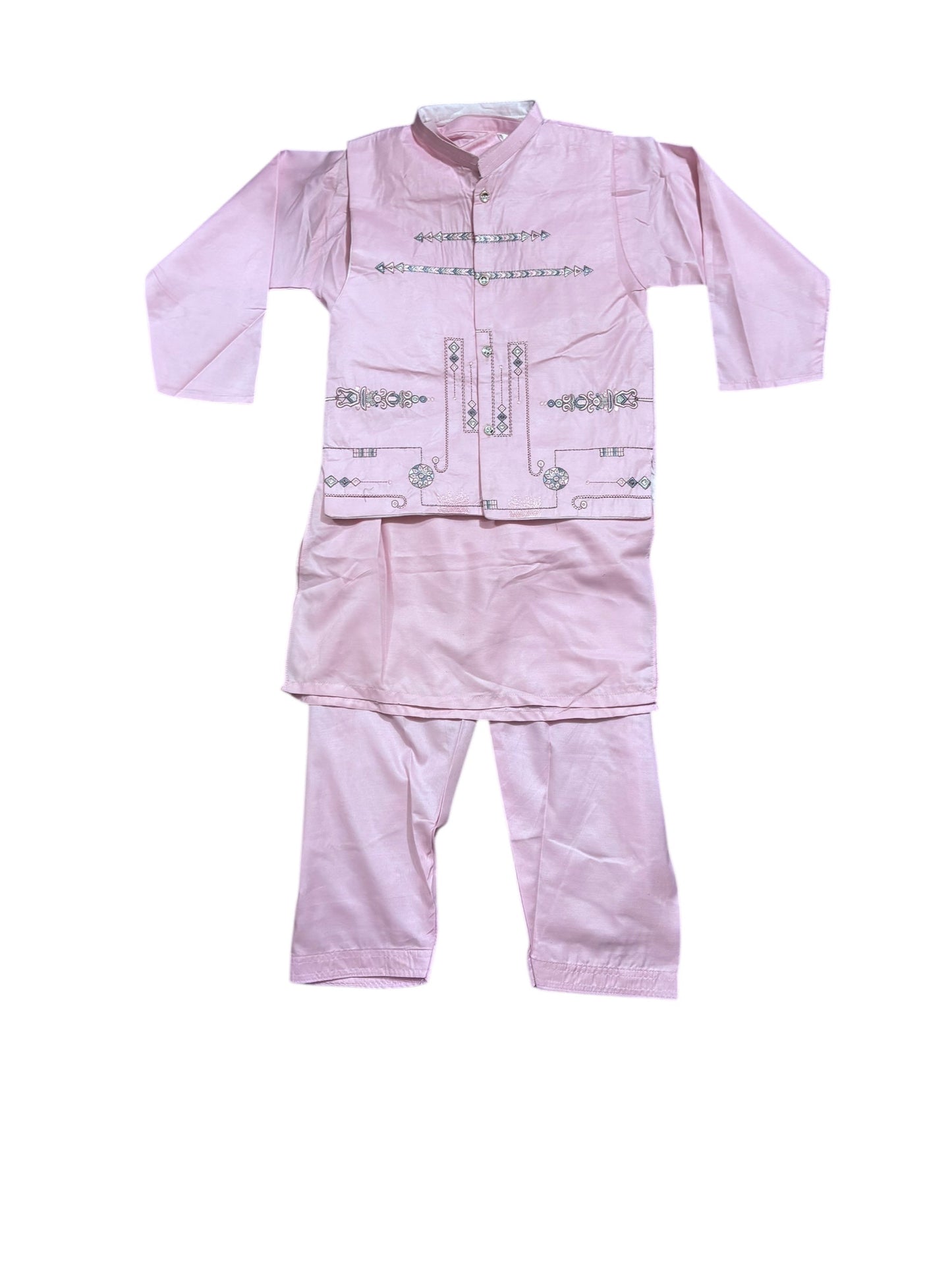 TRADITIONAL KURTA, PAJAMA AND COAT SET FOR BOYS - ETHNIC WEAR- 309